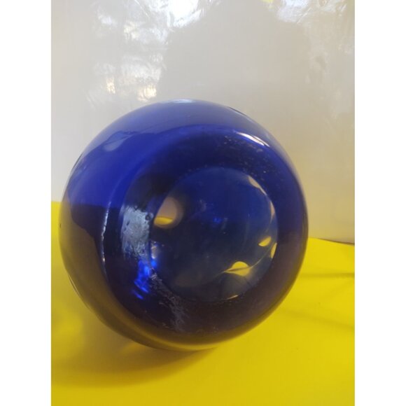 Vintage Bohemian Czech Cobalt Blue Cut to Clear Glass Vase 4.75" - Picture 13 of 13